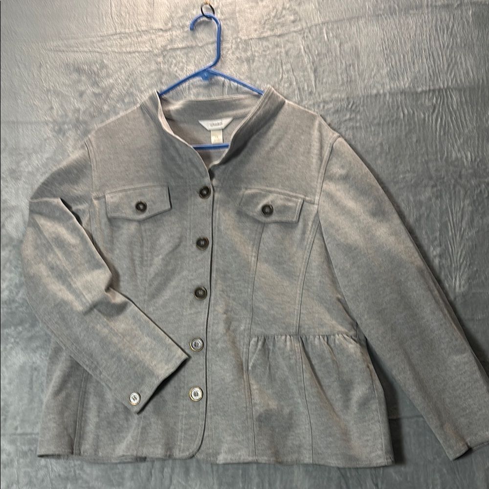CJ Banks Gray Babydoll Soft Lightweight Jacket Size 1X